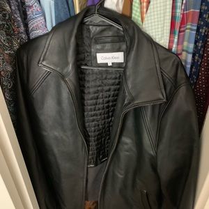 Calvin Klein black leather jacket